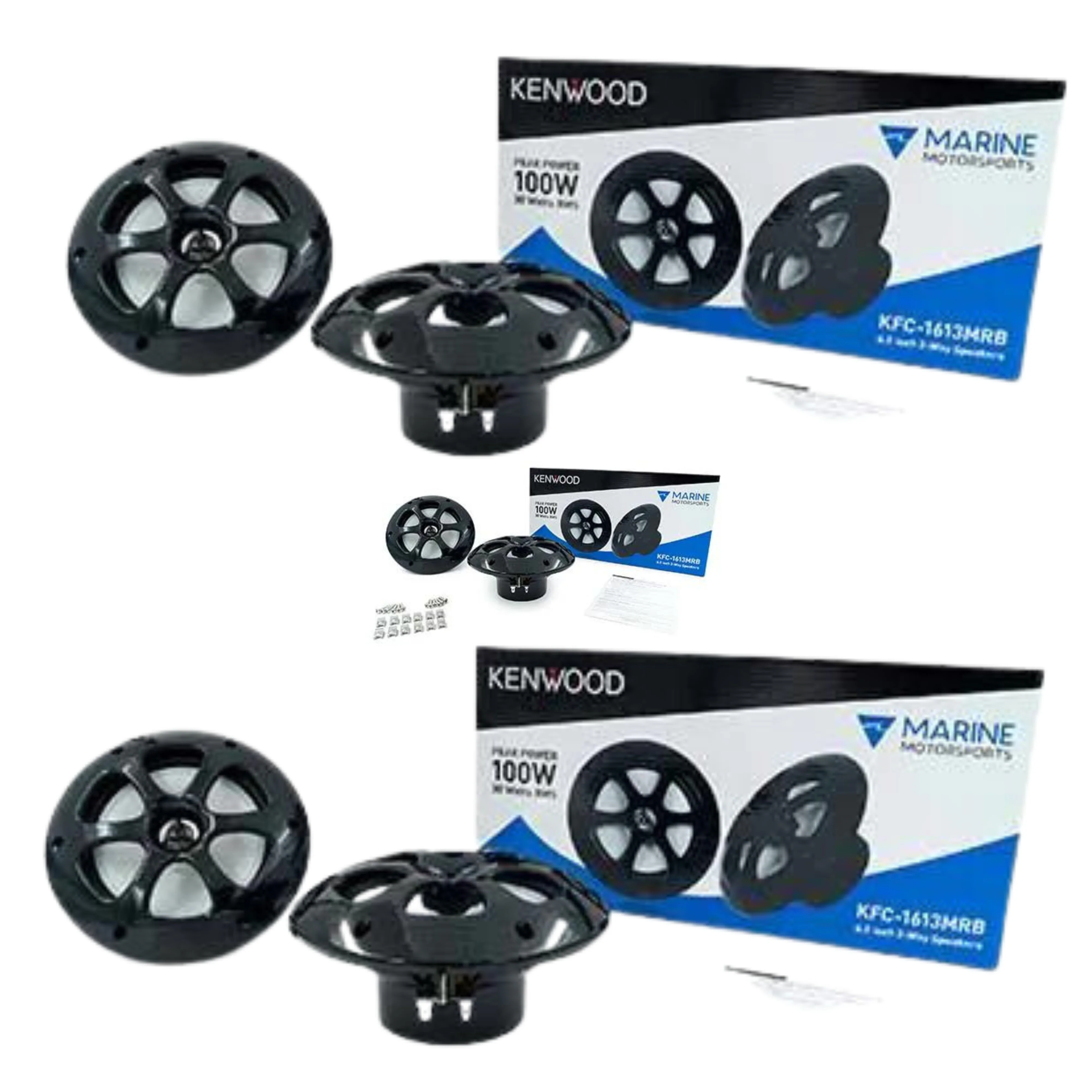 Kenwood Digital Media Receiver /w Bluetooth & (4) 6.5" Marine/Motorsports Speakers - Image 9