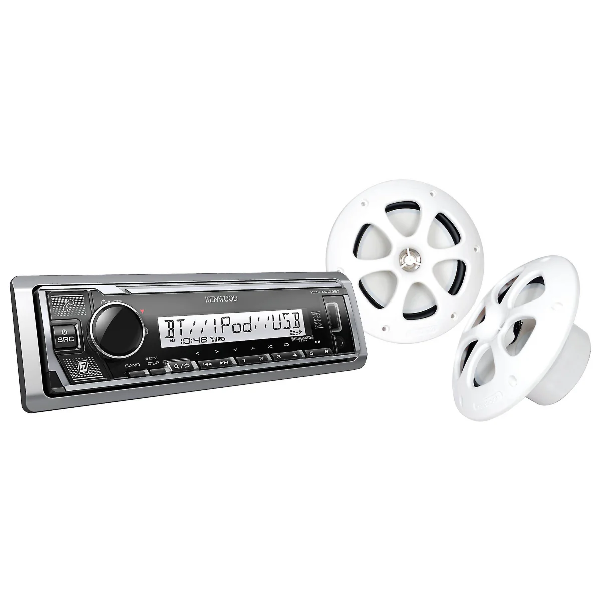 Kenwood Marine Audio Package w/ BT Stereo + 6.5" Boat Speakers Pair PKG-MR3321BT