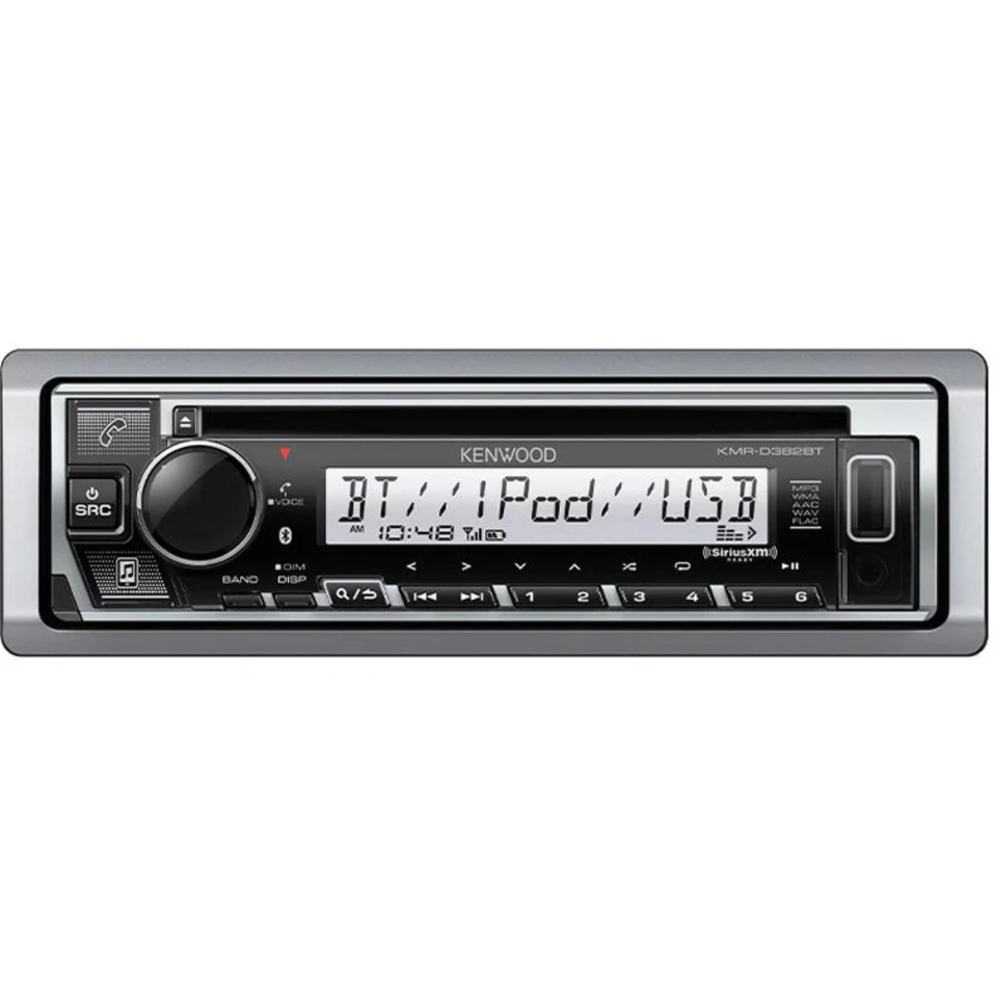 Kenwood Marine Bluetooth Single DIN CD Receiver W/ 2 Pair of 6.5" LED Speakers - Image 2