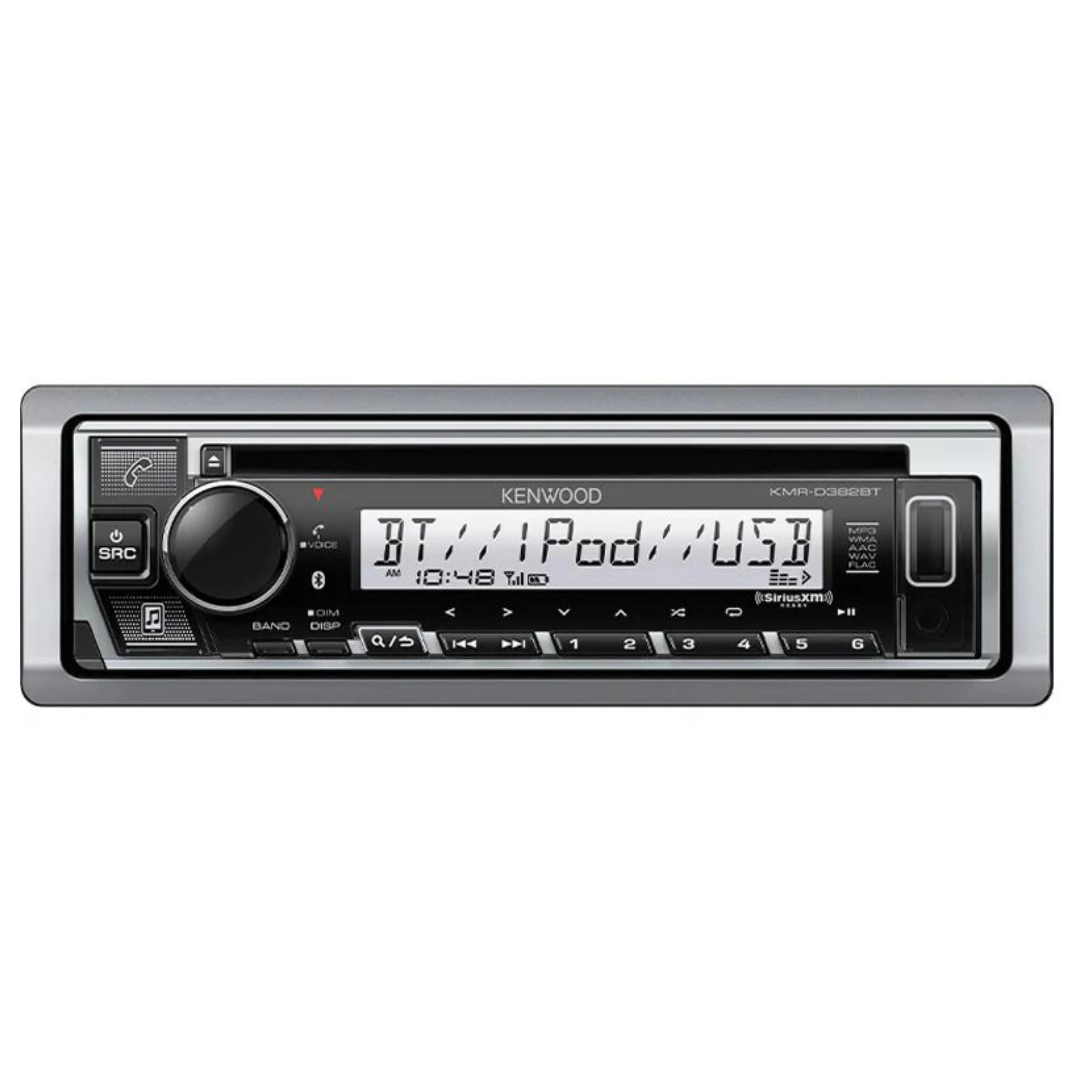 Kenwood Marine Bluetooth Single DIN CD Receiver W/ Four 6.5" Coax Speakers - Image 2