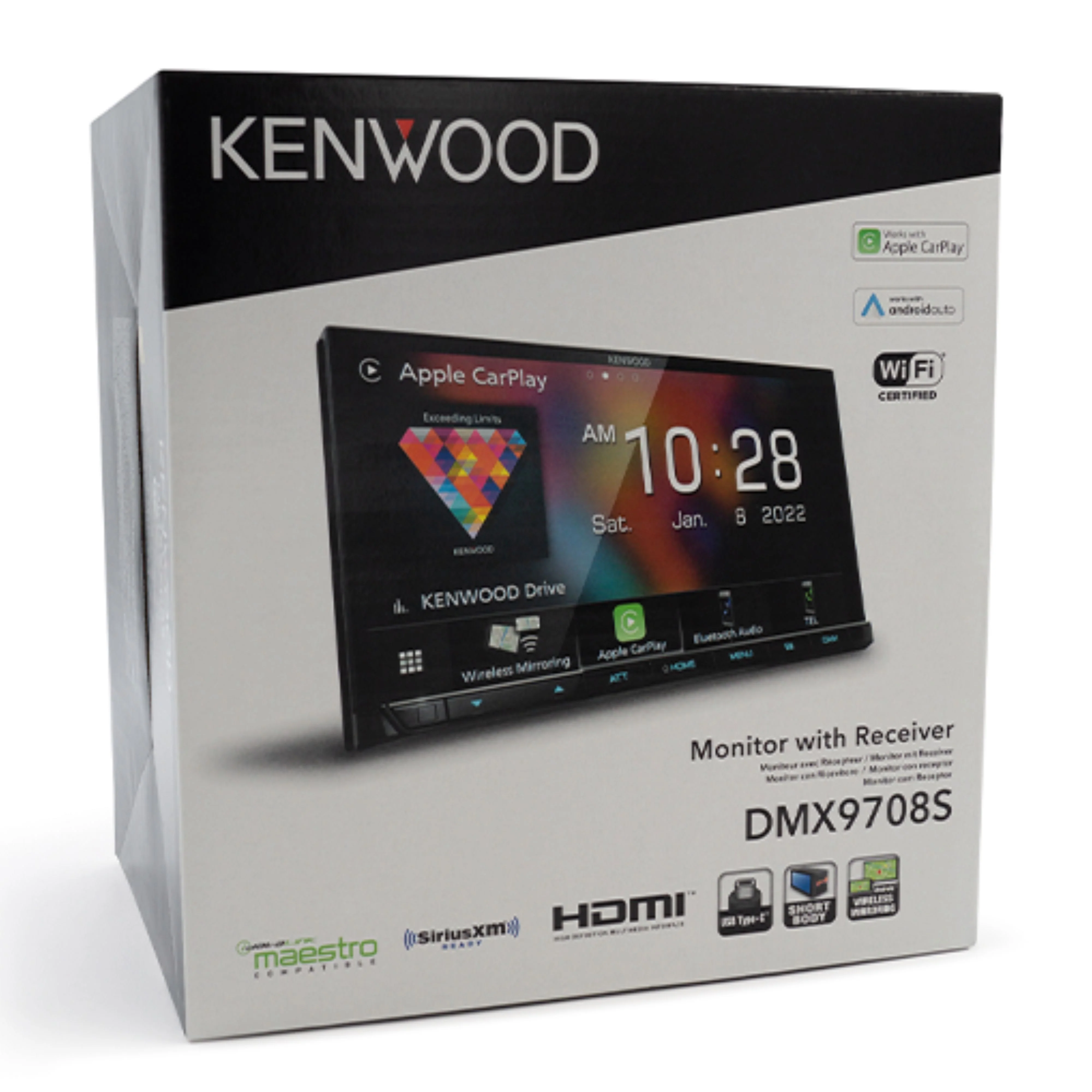 Kenwood CarPlay/Android Auto Receiver DMX9708S Plus Kenwood Rear-View Camera CMOS-230 - Image 4