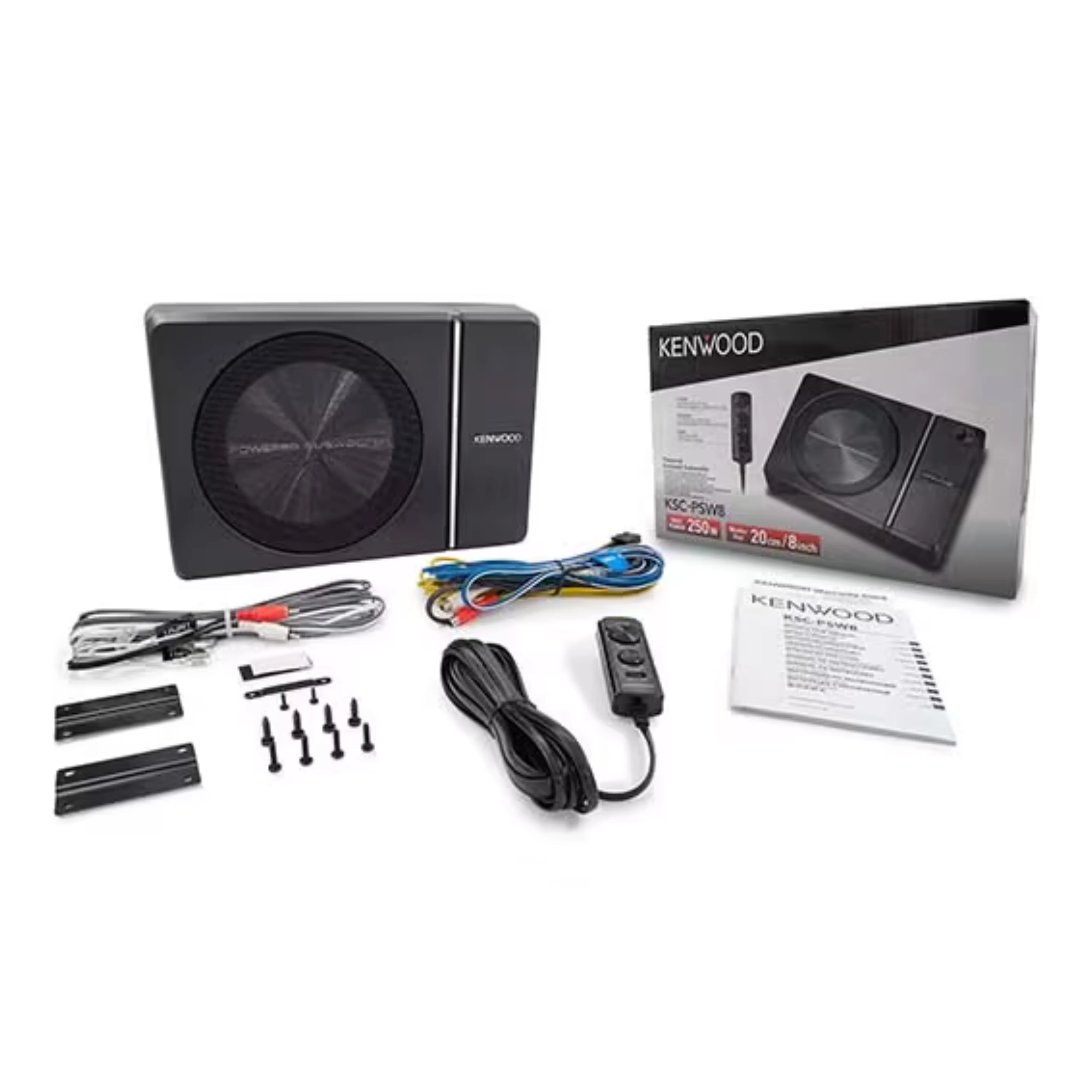 Kenwood Single 8" 250W Under Seat Powered Subwoofer with Remote Control KSC-PSW8 - Image 5