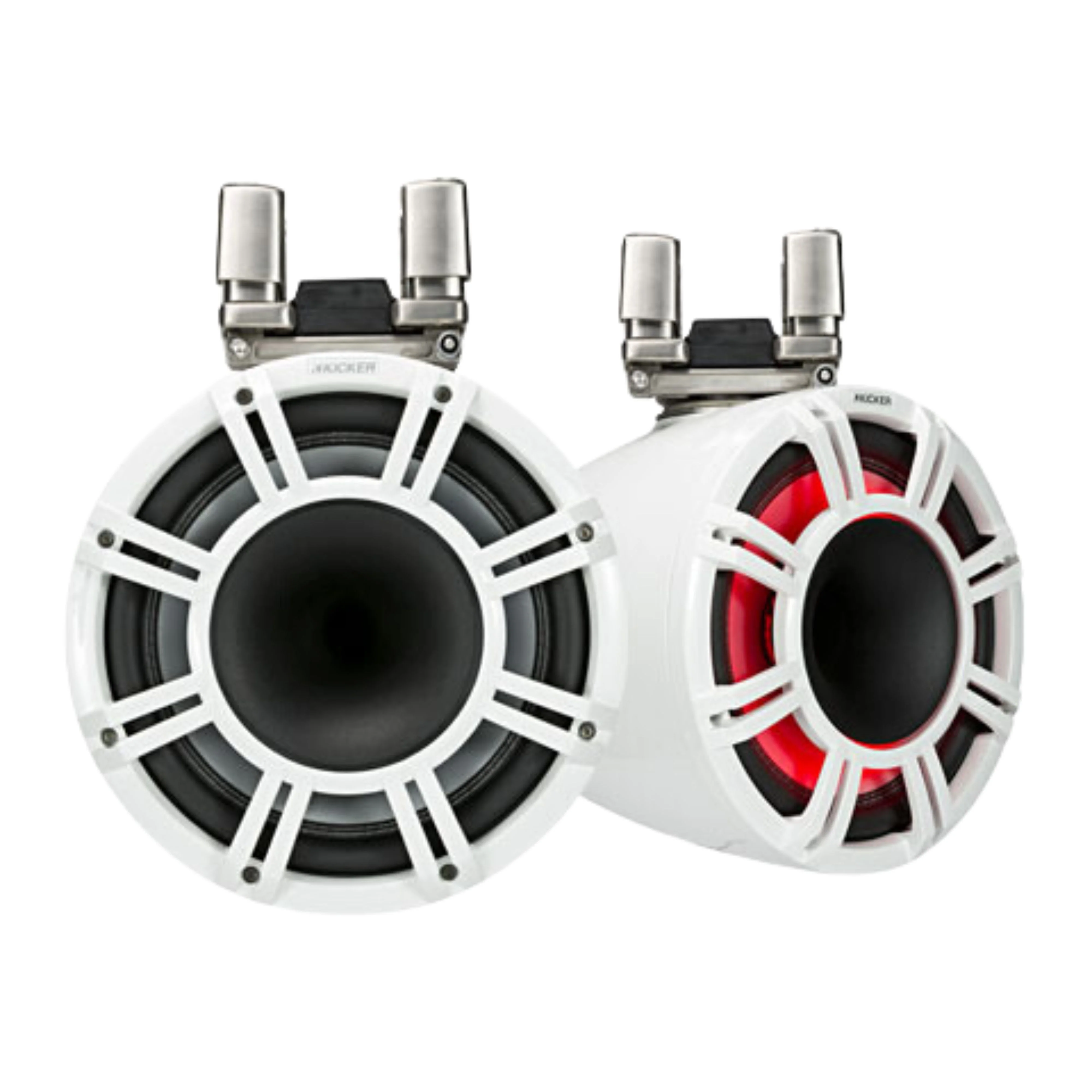 Kicker 11" 600W Marine Audio Boat Tower Horn Pair of White Speakers 44KMTC114W