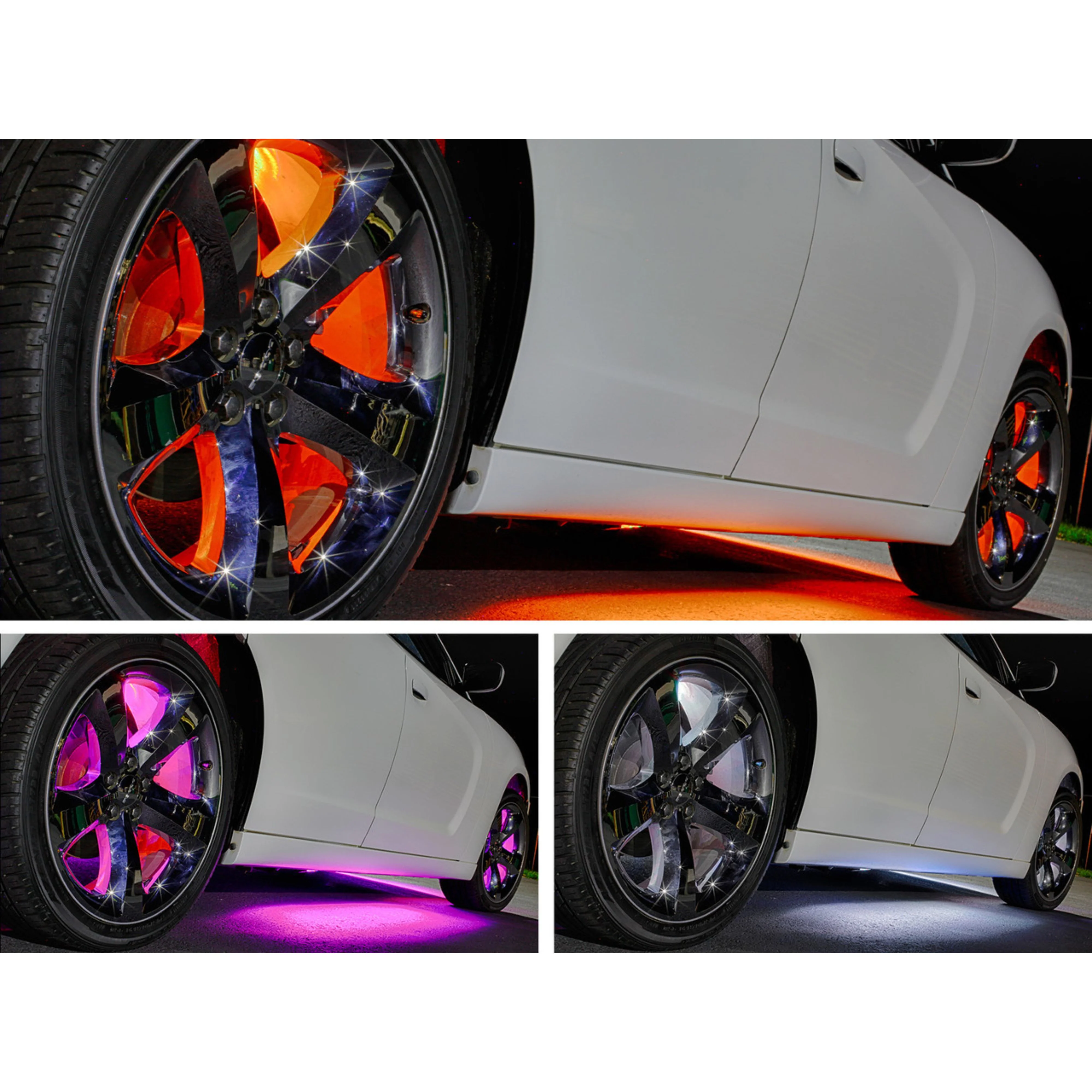 LEDGlow Bluetooth 4pc 24" Million Color LED Wheel Well Add-On Lighting Kit - Image 4