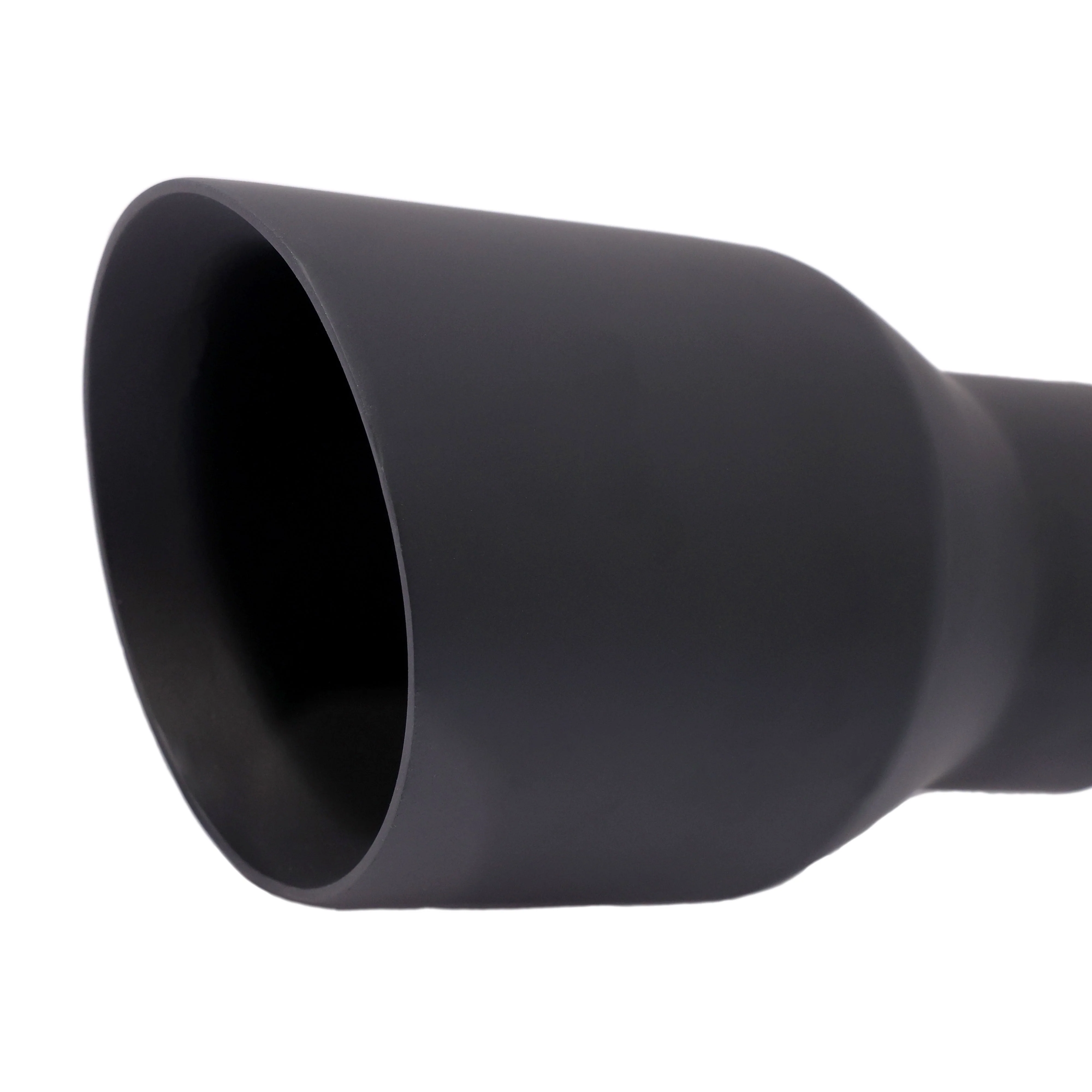 Mach-Speed Single Round Double Wall Slant Cut Matte Black Exhaust Tip T263SBK