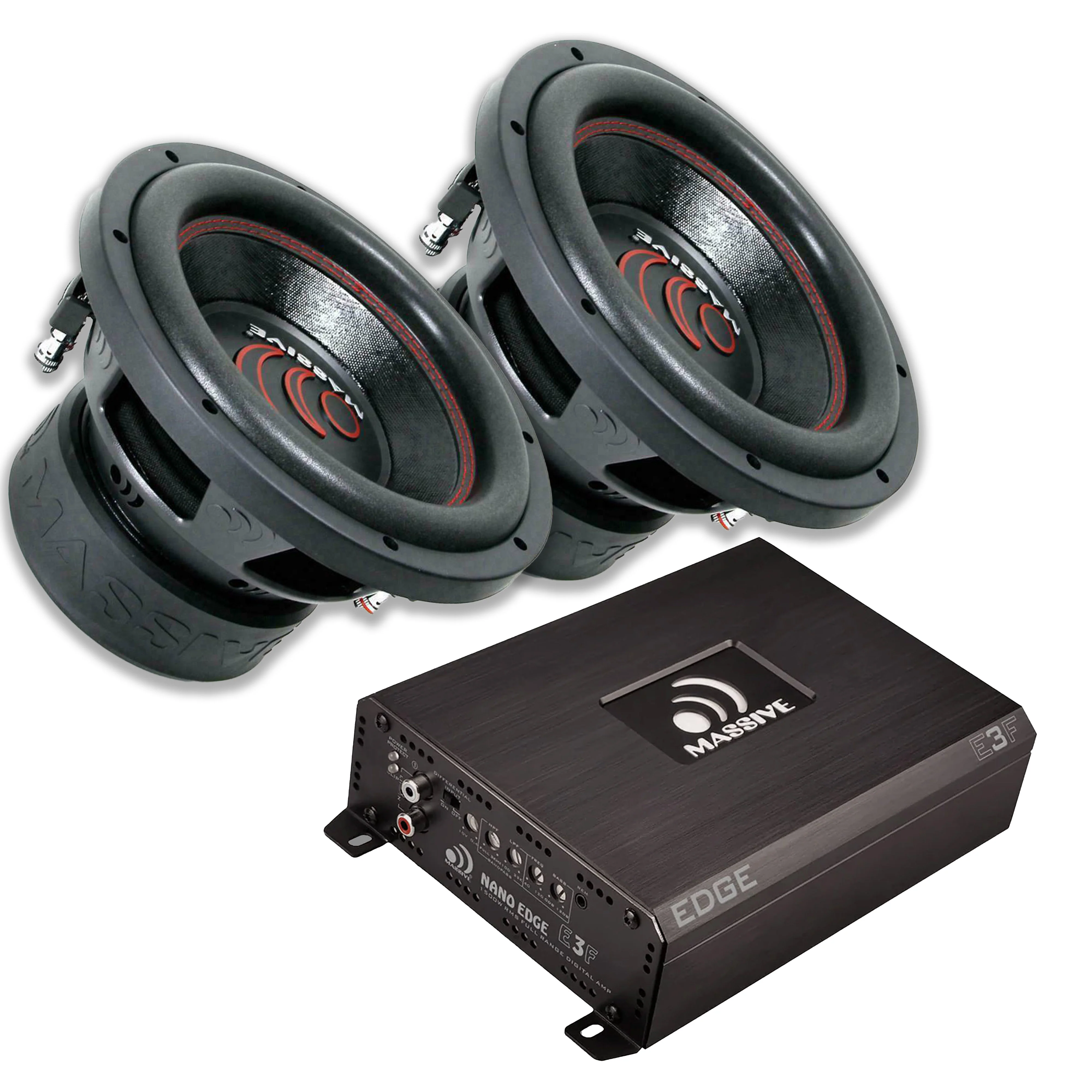 Massive Audio 2x 15" 2800W Subwoofers W/ Monoblock 1500 Watt Amplifier Class D