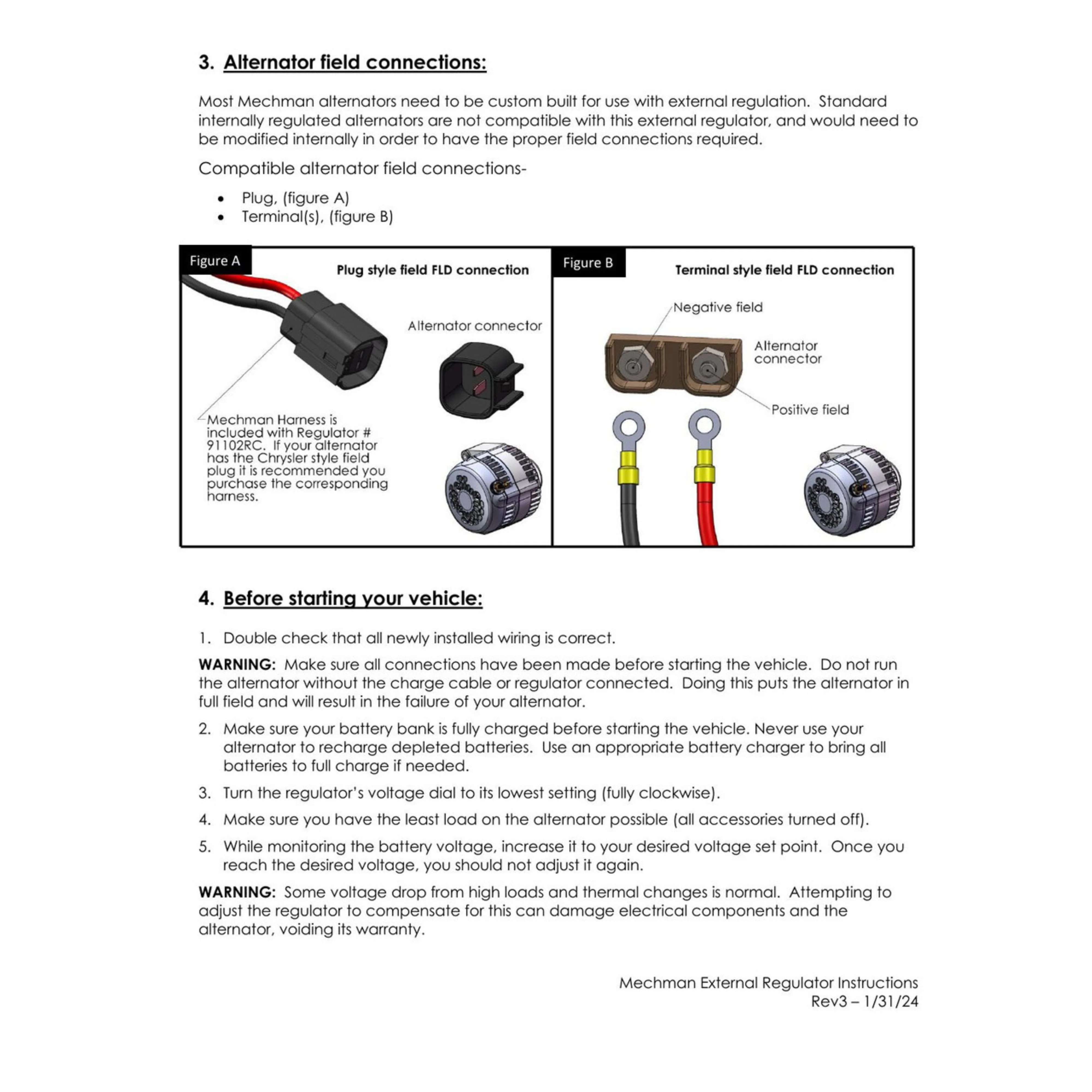 Mechman Adjustable External Voltage Regulator 2-Pin Alternator Harness OPEN BOX - Image 7