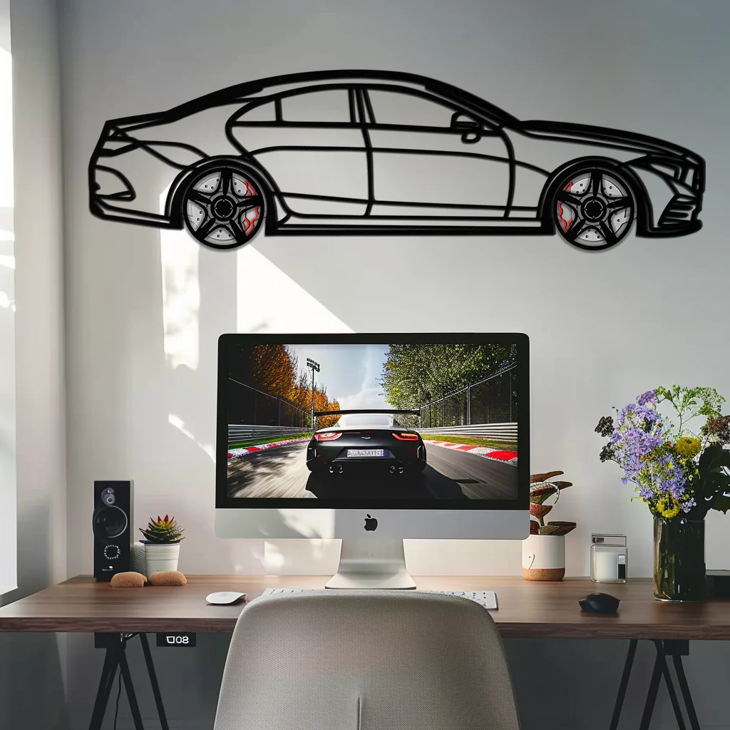 Mercedes CLS Metal Car Wall Art β Rotating Wheels β’ Luxury Automotive Decor Gift - KAFMEKA077 - Image 3