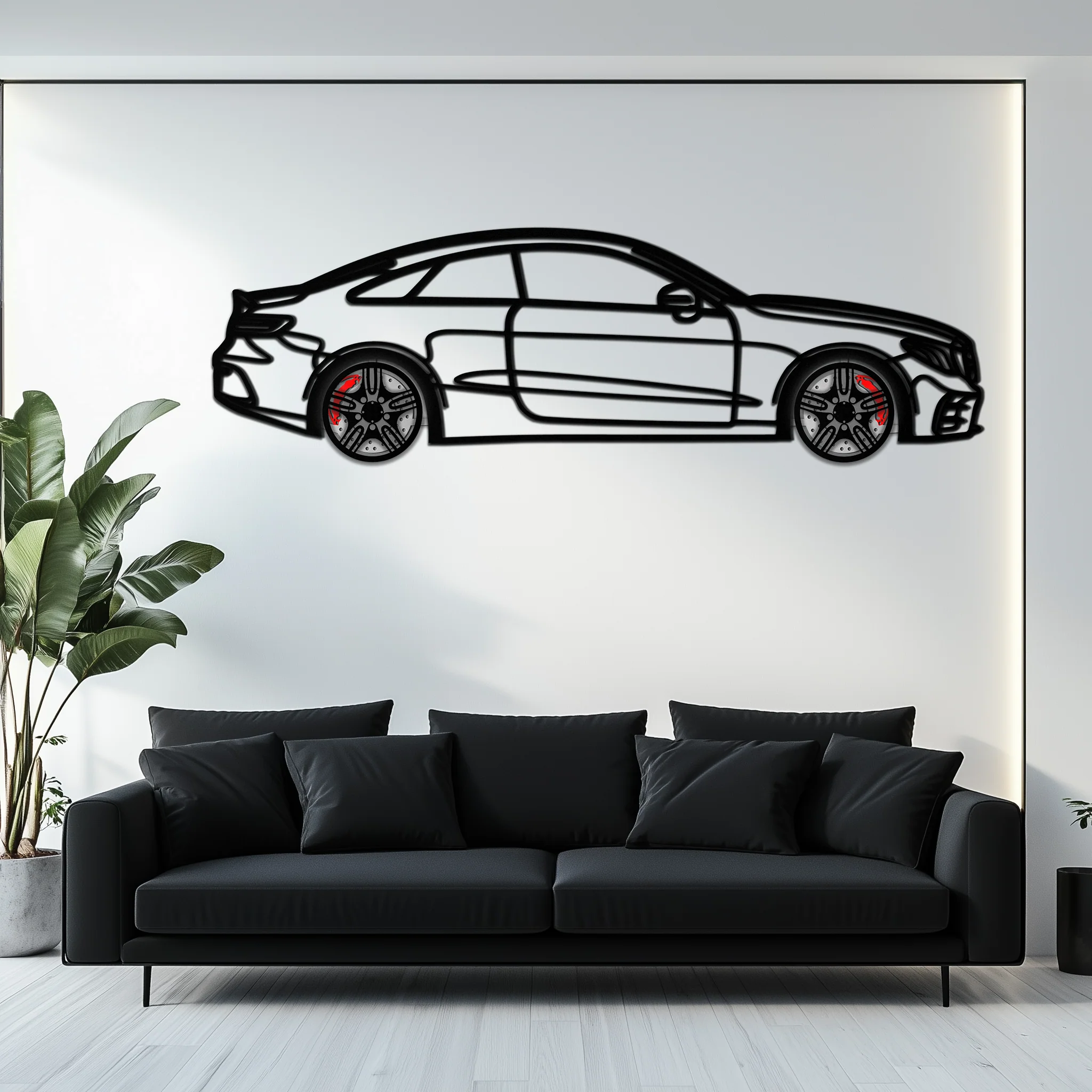 Mercedes E53 AMG Rotating Wheel Metal Wall Art β Luxury Coupe Silhouette Decor for Car Enthusiasts- KAFMEKA078 - Image 10