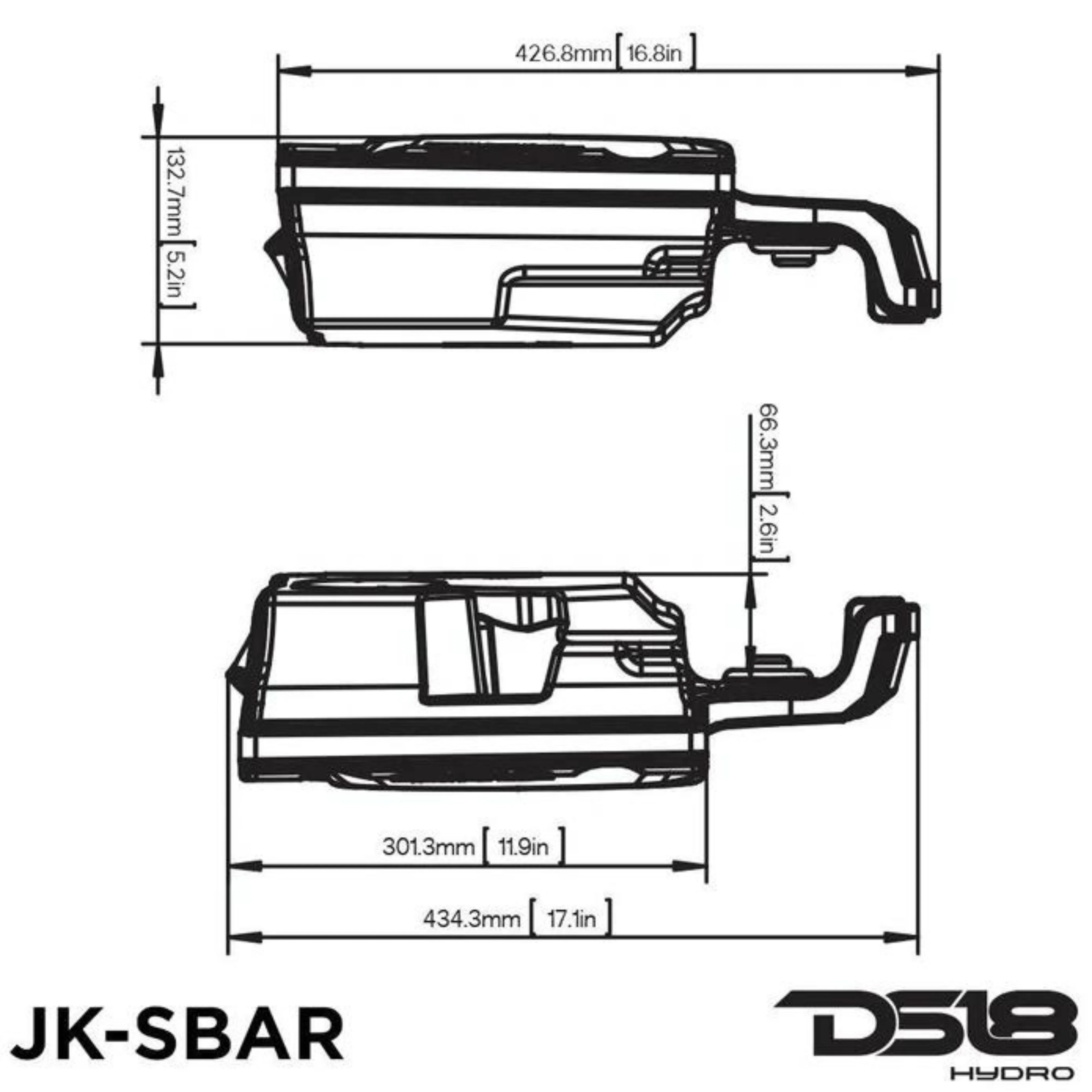 DS18 Molded Soundbar for Jeep Wrangler Gray LED Car Audio Sound Bar JK JKU - Image 4