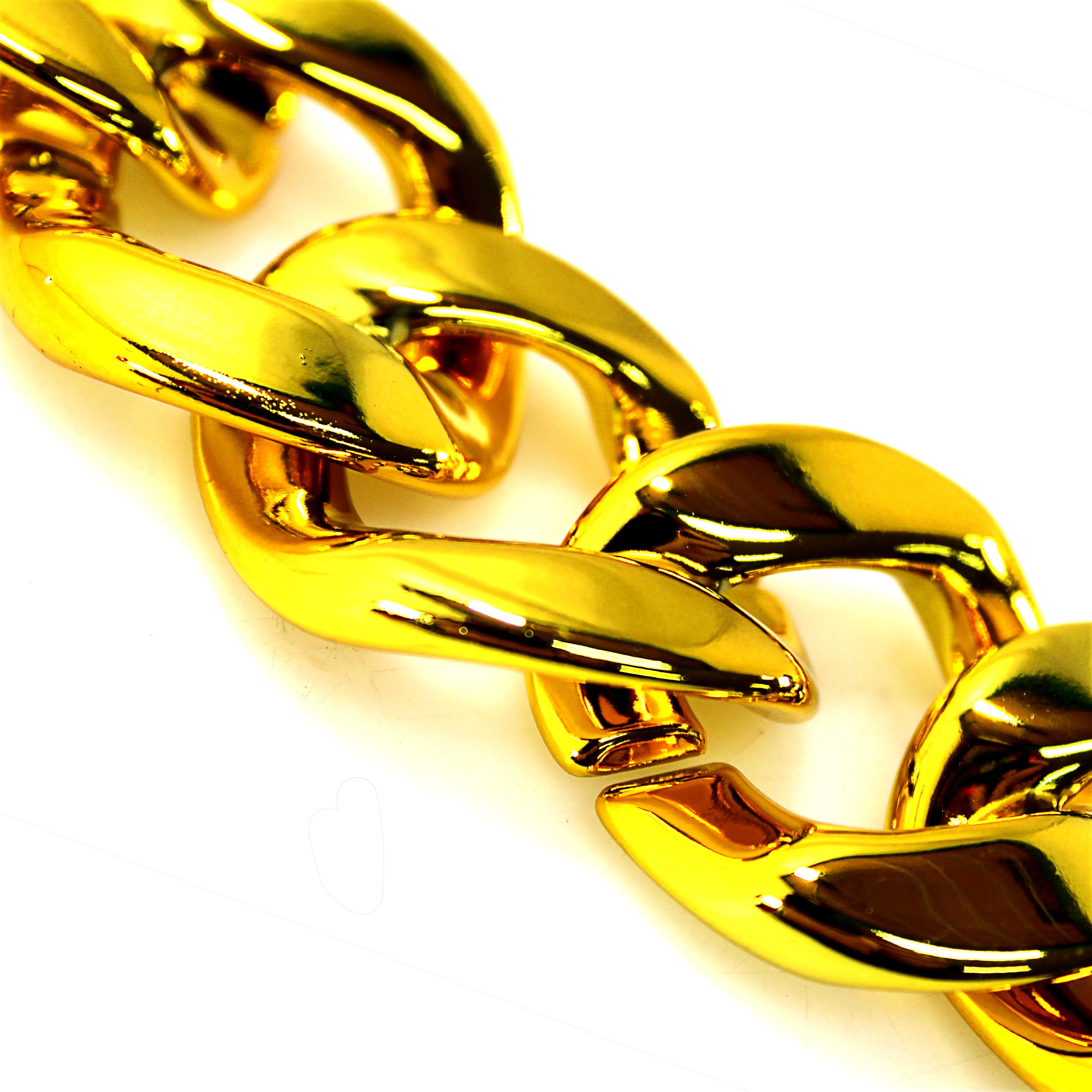 Official Big Jeff Audio 32" Cuban Link Plastic Fake Gold Chunky Chain Necklace - Image 3