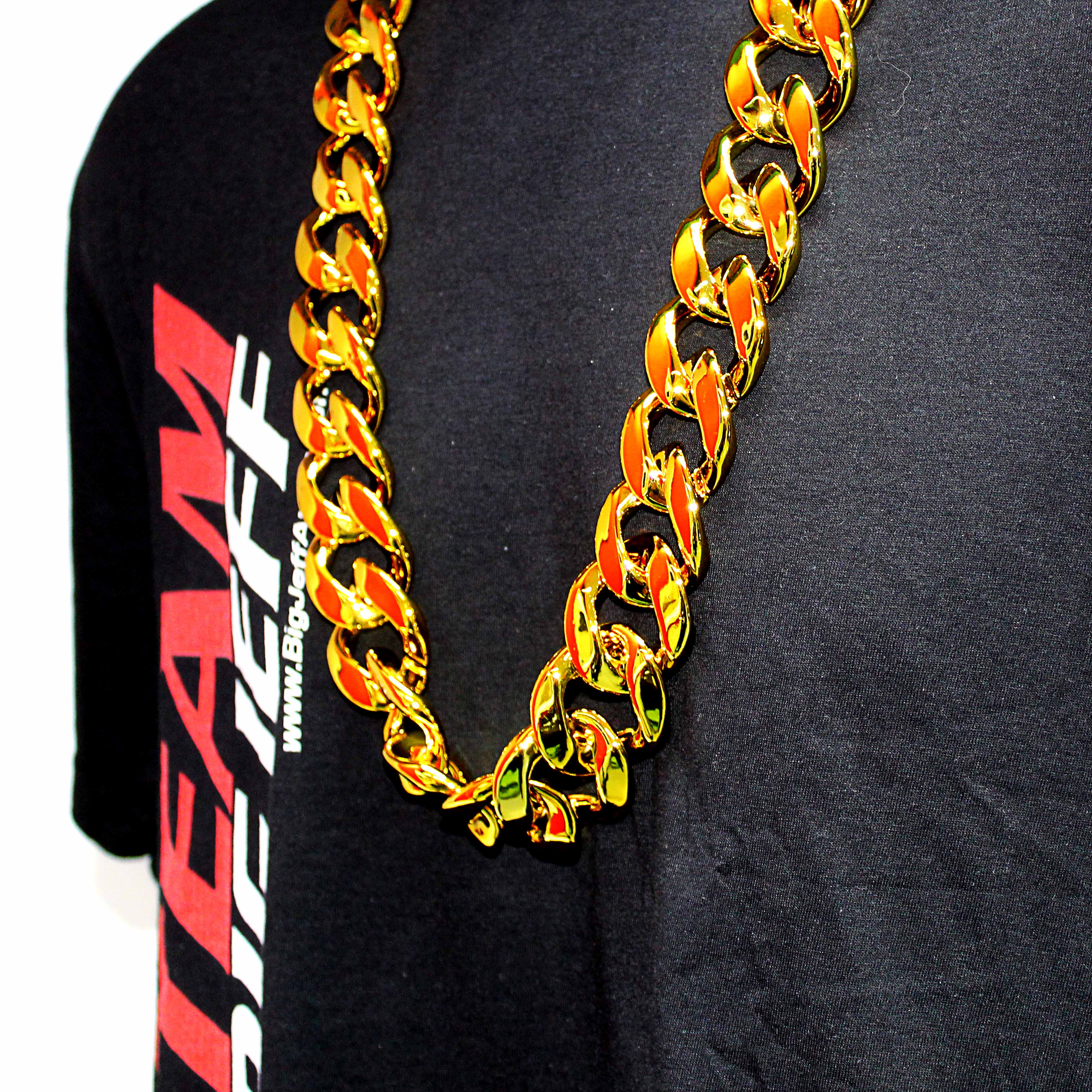 Official Big Jeff Audio 32" Cuban Link Plastic Fake Gold Chunky Chain Necklace - Image 4
