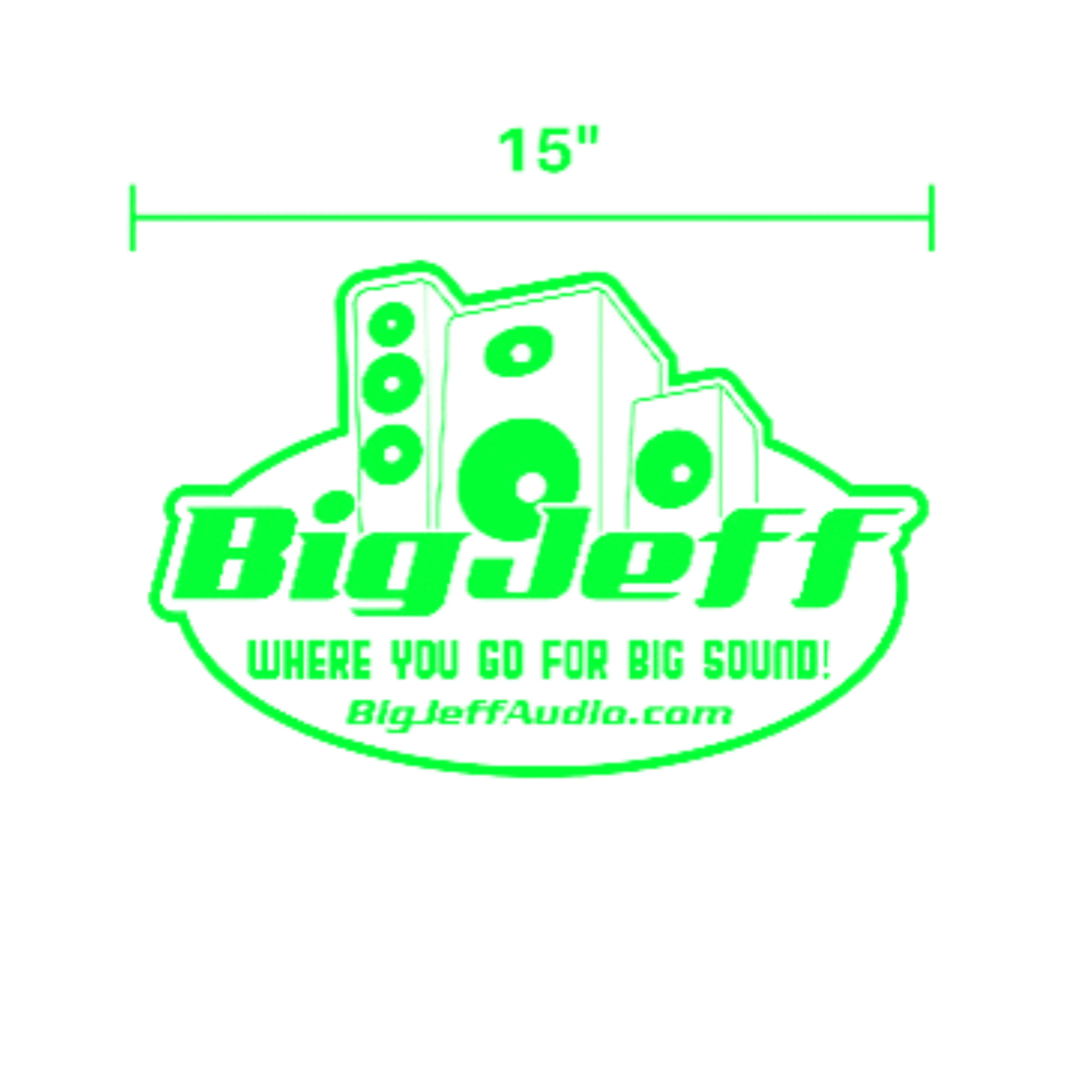 Official Big Jeff Audio Logo 15 inch Sticker - Image 8