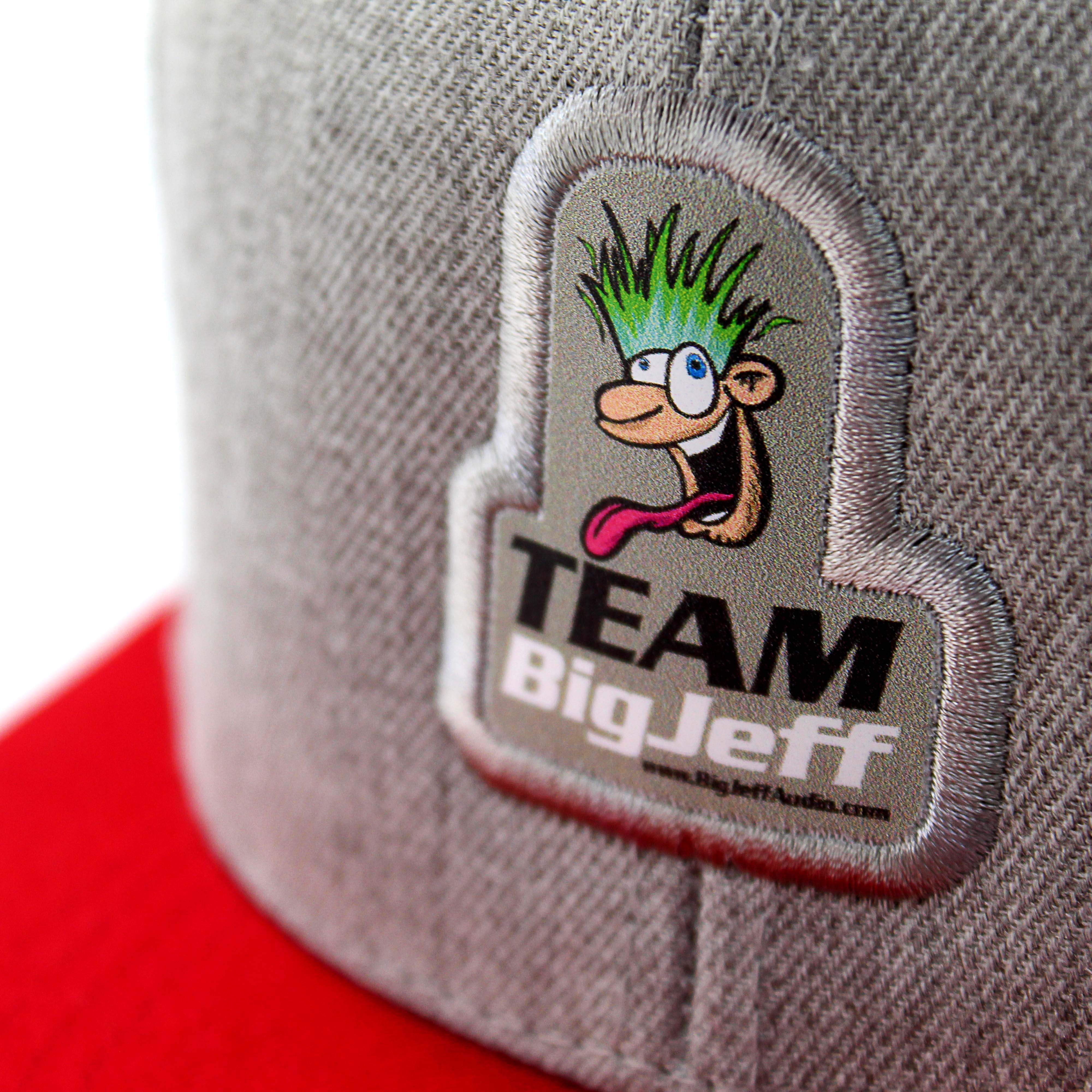 Official Team Big Jeff Audio Hair Tricks Snapback Hat Gray - Image 3