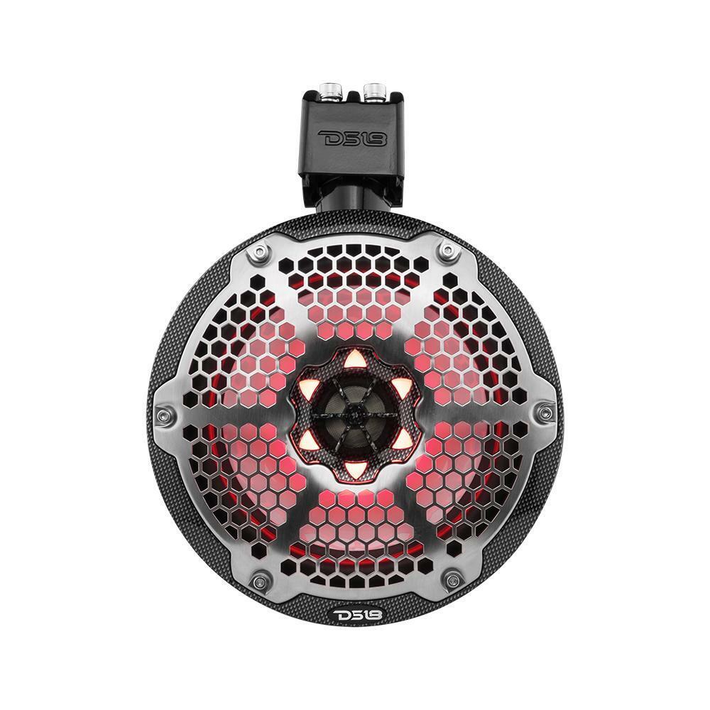 Pair of DS18 8" 375W 4 Ohm Black Carbon Fiber Marine Tower Speaker w/ RGB LED - Image 5
