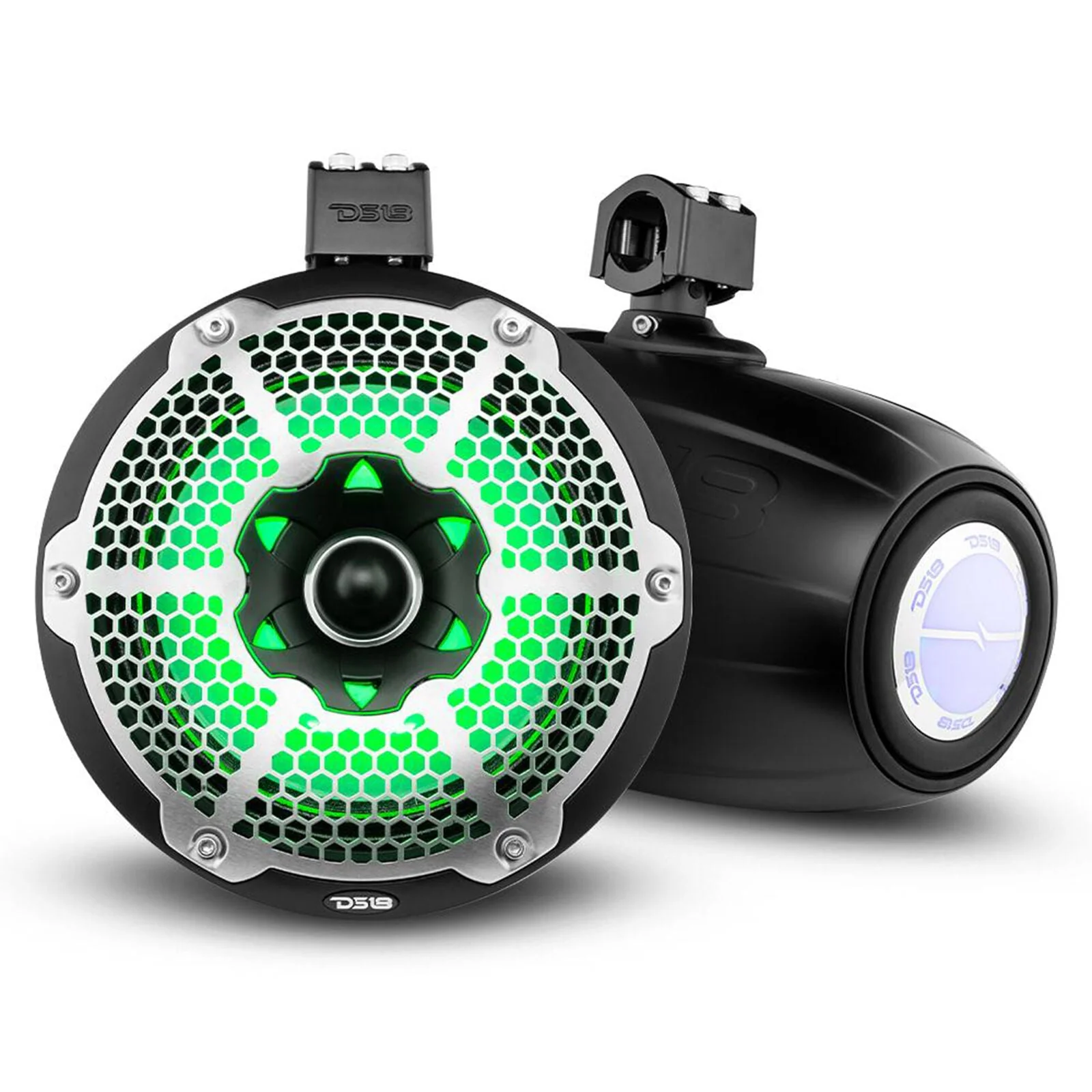 Pair of DS18 Hydro NXL-X10TPNEO/BK 10" 900W 4 Ohm RGB LED Marine Tower Speakers