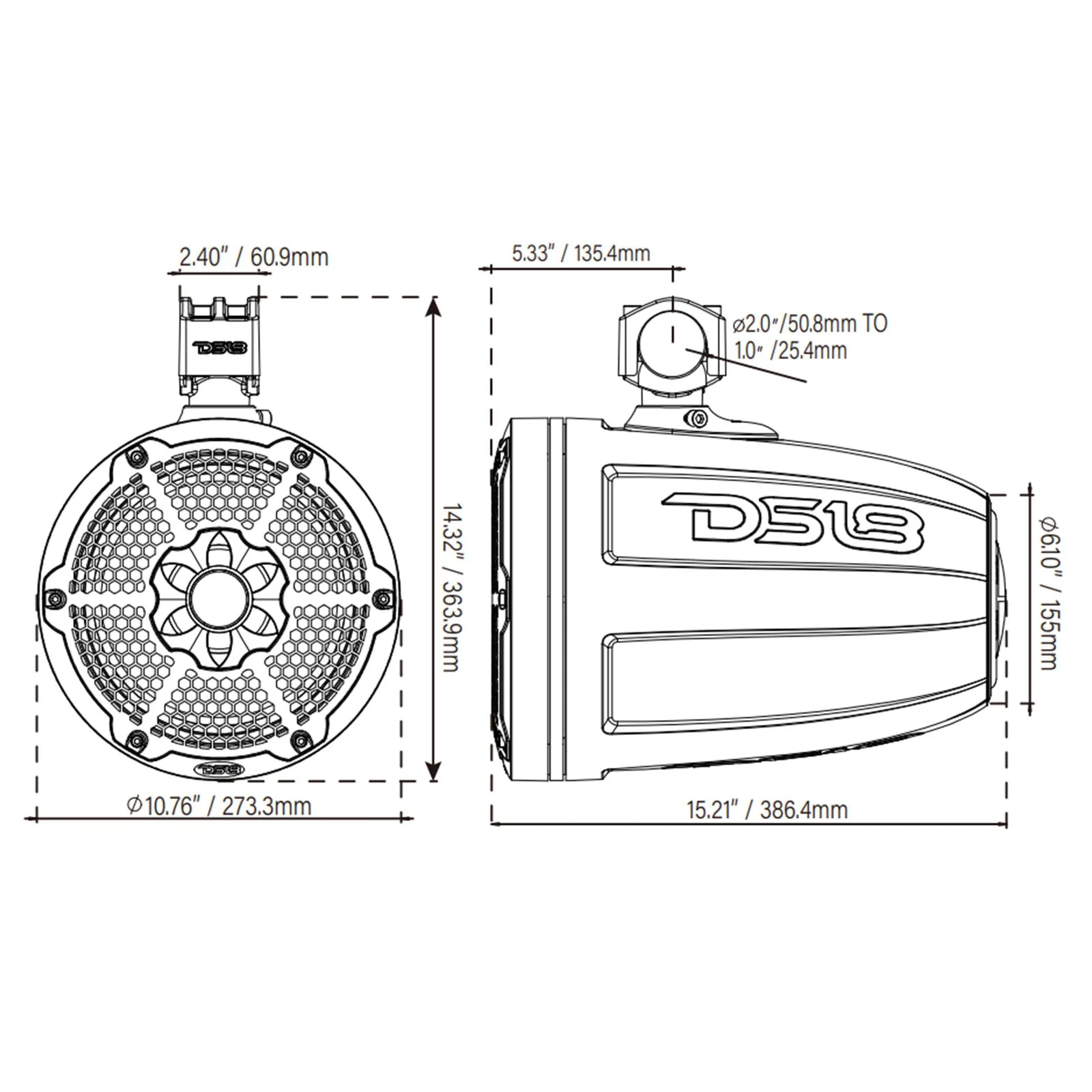 Pair of DS18 Hydro NXL-X10TPNEO/RD 10" 900W 4 Ohm RGB LED Marine Tower Speakers - Image 7