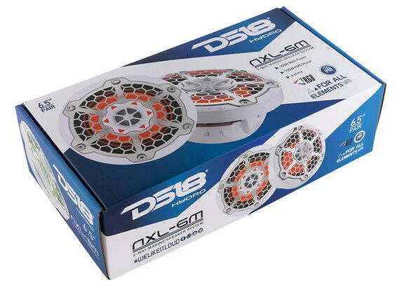 Pair of DS18 HYDRO White 6.5" 600W 4 Ohm 2-Way Marine Speakers RGB NXL-6M - Image 5