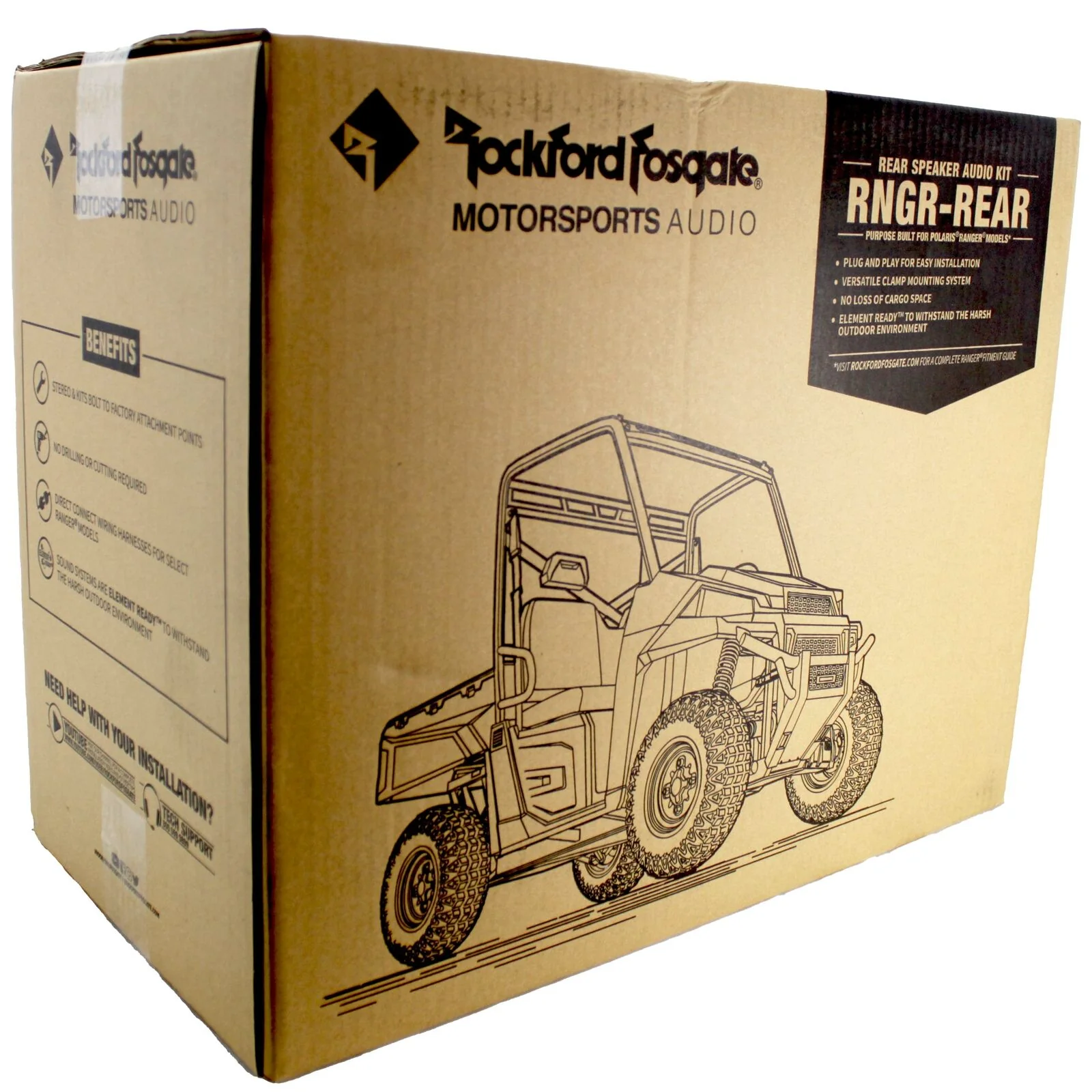 Pair of Rockford Fosgate RNGR-REAR 6.5" Polaris Ranger Add On Rear Speaker Kit - Image 9