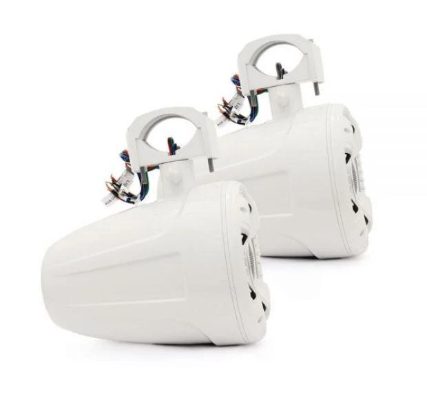 Pair of Soundstream White 8" 600 Watt Marine Boat Wake Tower Speakers WTS-8W - Image 3