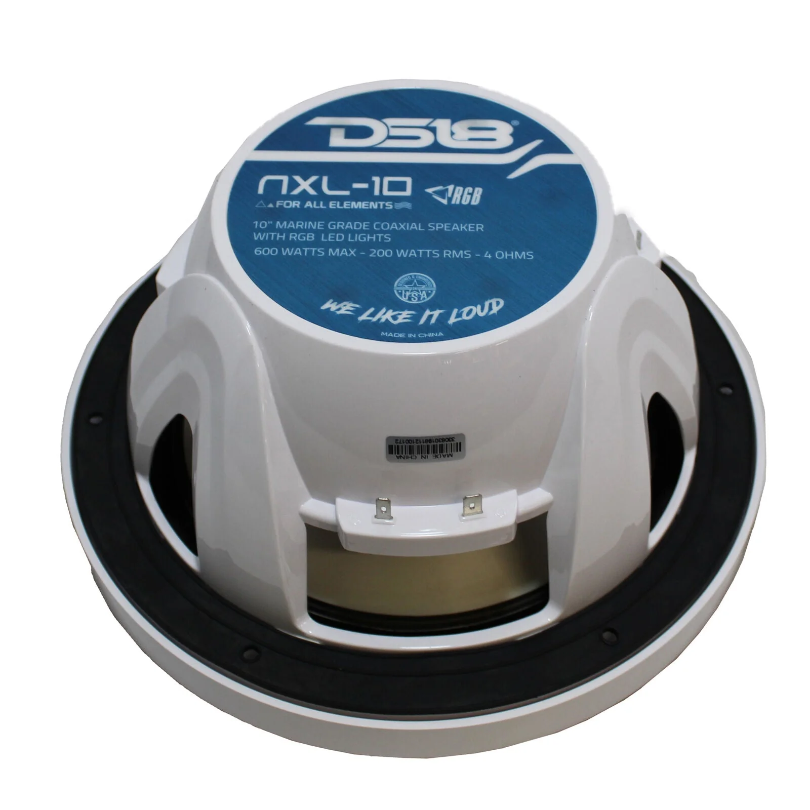 Pair of White NXL-10 10" 2-Way 1200W Marine Speakers RGB LED - Image 4
