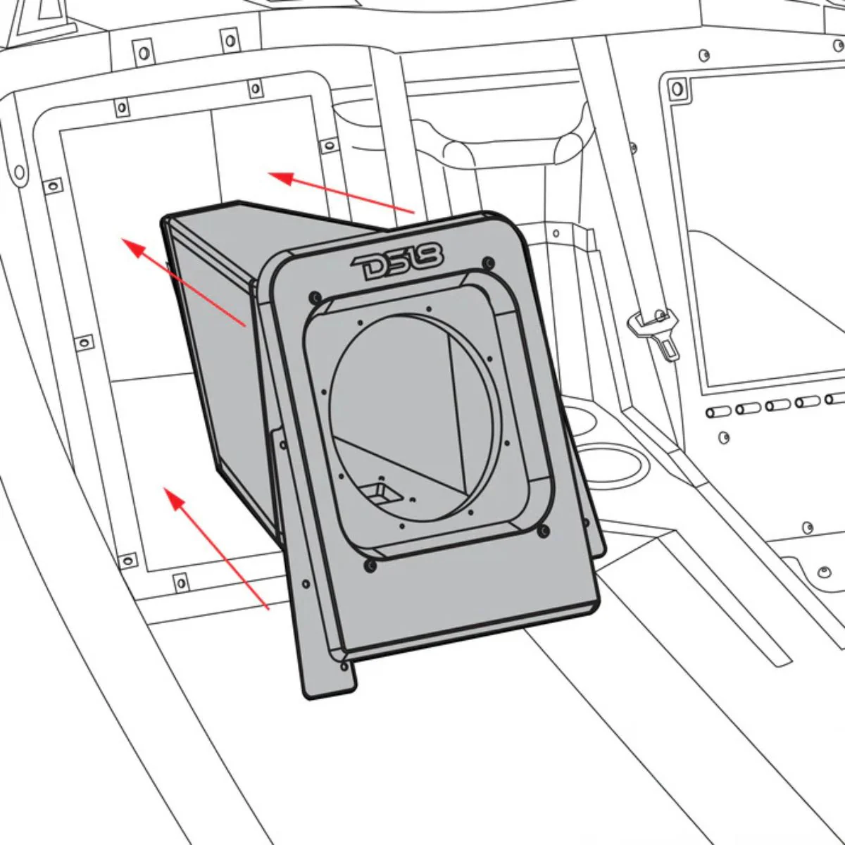 Polaris Slingshot 10" Rear Sealed Subwoofer Enclosure 2015–Present - Image 2