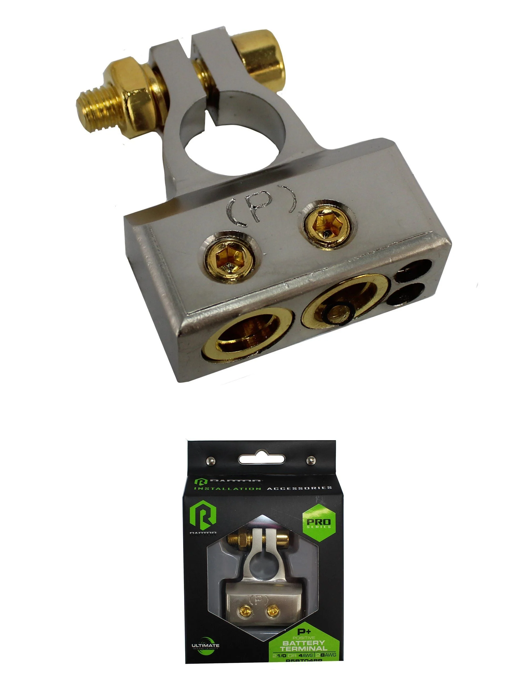 Pro Series Satin Nickel 1/0 or 4AWG to 8AWG Positive Battery Terminal R5BT048P - Image 3