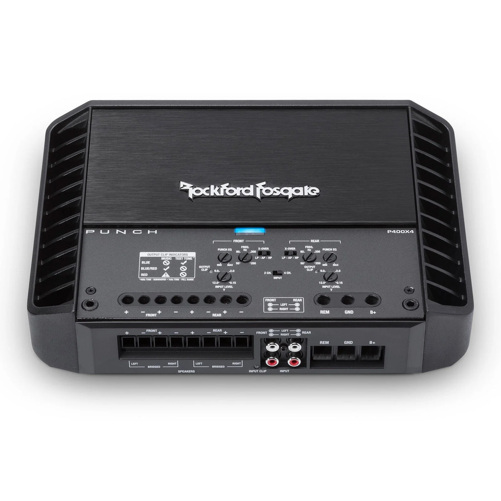 Rockford 400W 4CH. Amp w/ pairs of 4"x6" & 5.25" 4 Ohm 2-Way Car Audio Speakers - Image 2