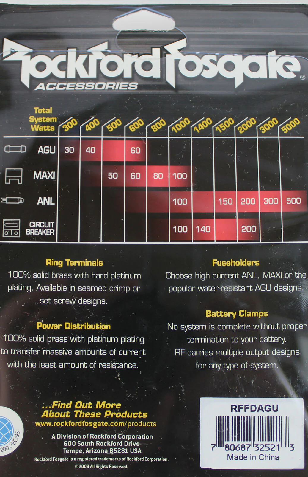 Rockford Fosgate 3 Input 2 Output AGU Fused Power Distribution Block RFFDAGU - Image 5
