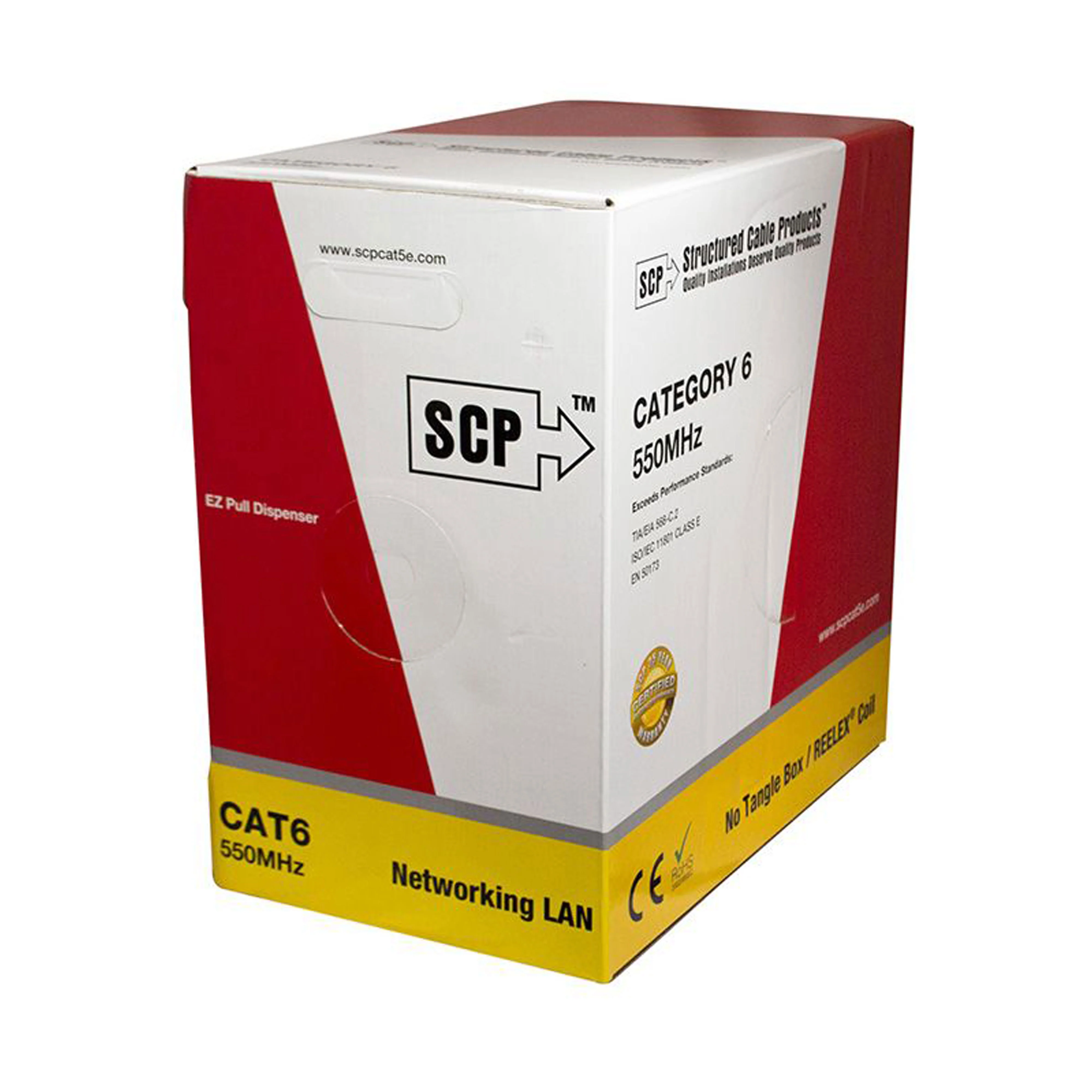 SCP 50FT Cut 23AWG Solid CAT6 Enhanced Electrical Wire 550MHZ UTP Class E Blue - Image 2