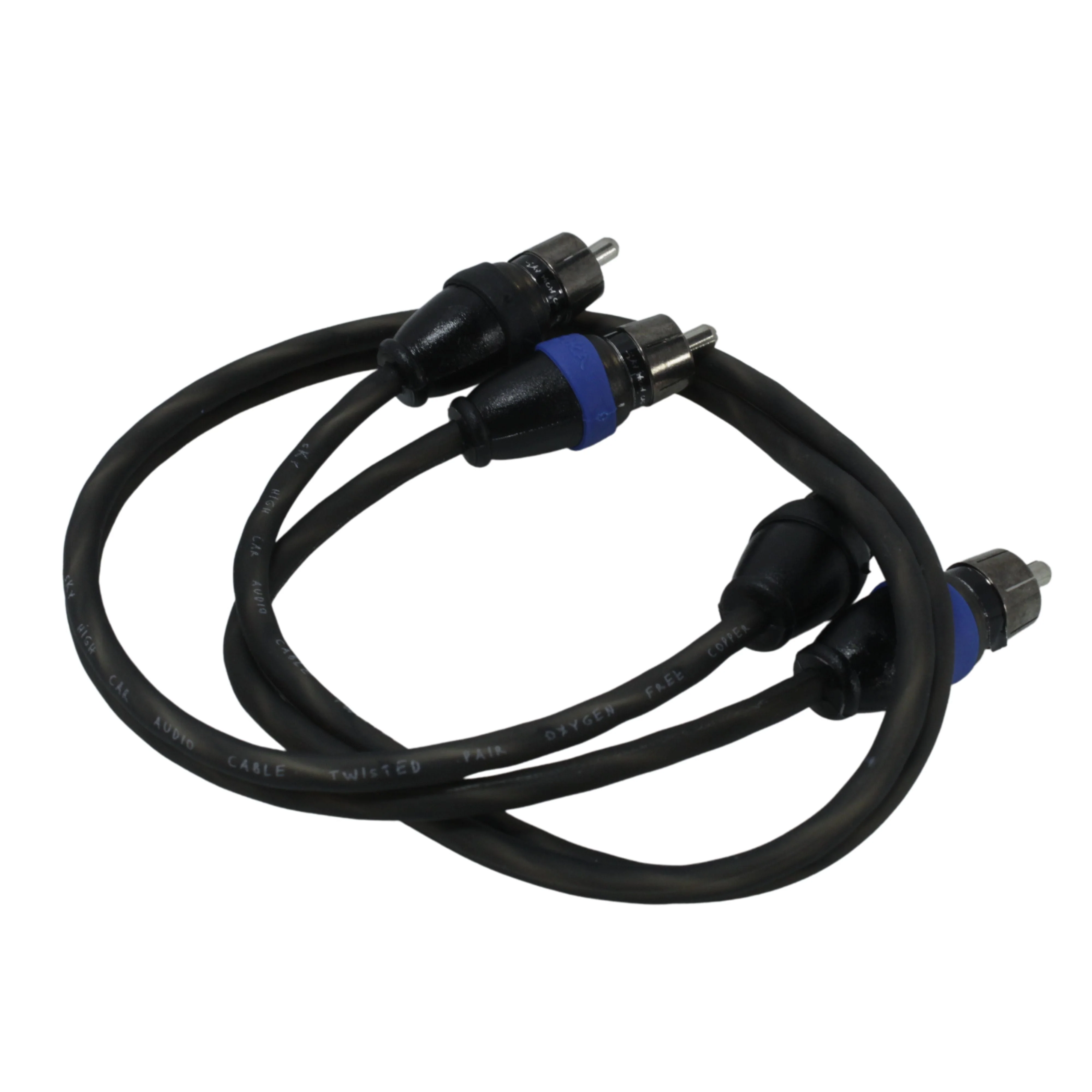 Sky High Car Audio Twisted 2-Channel Metal RCA Cable Wire 1.5 Feet