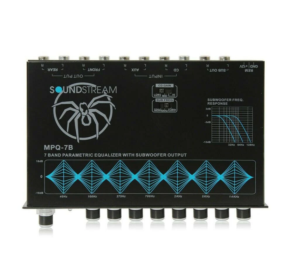 Soundstream 8 Volt 1/2 DIN Dual Channel 7-Band Equalizer MPQ-7B - Image 2