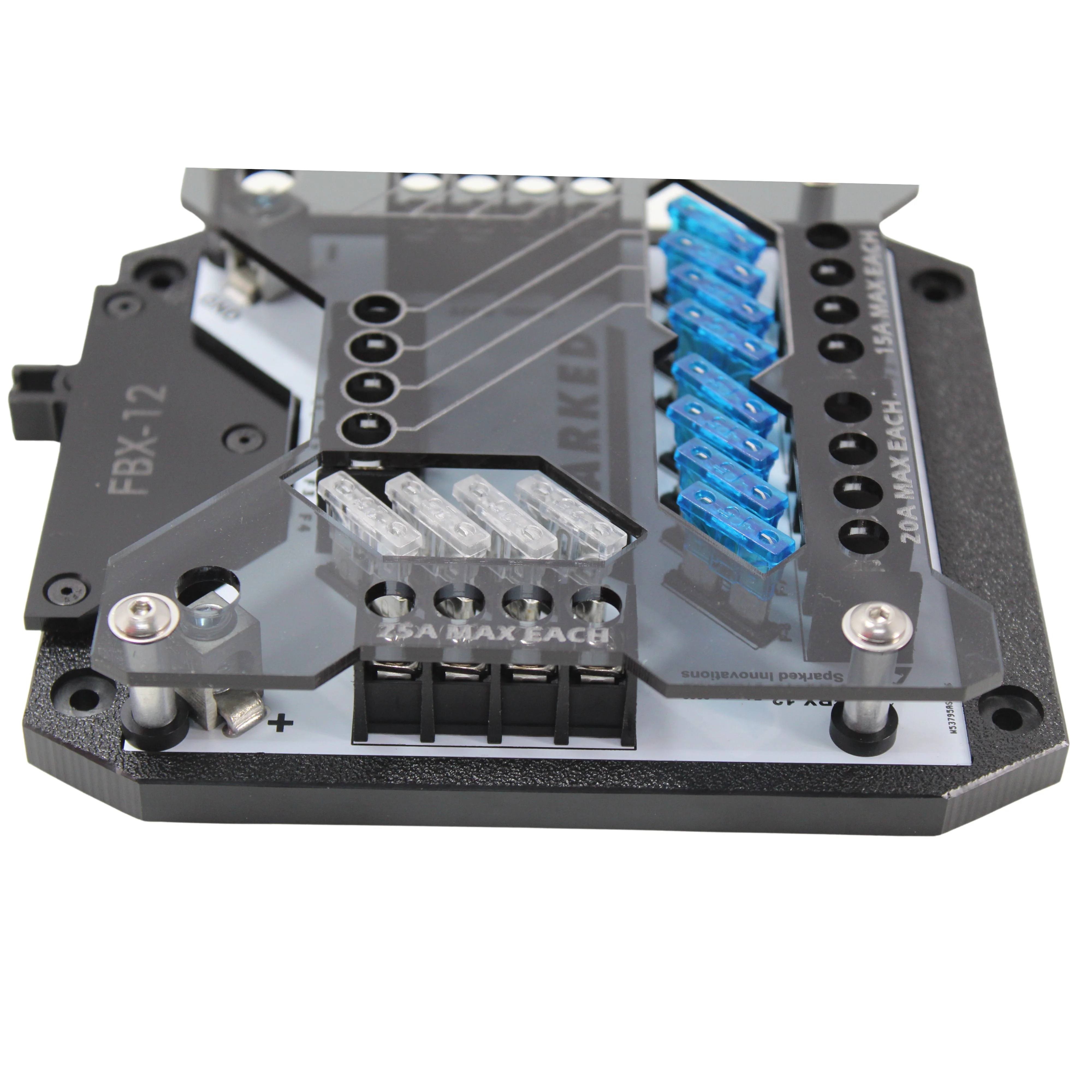 Sparked Innovations 12 Channel ATC/ATO Blade Fuse Box w Negative Bus and Cover - Image 4