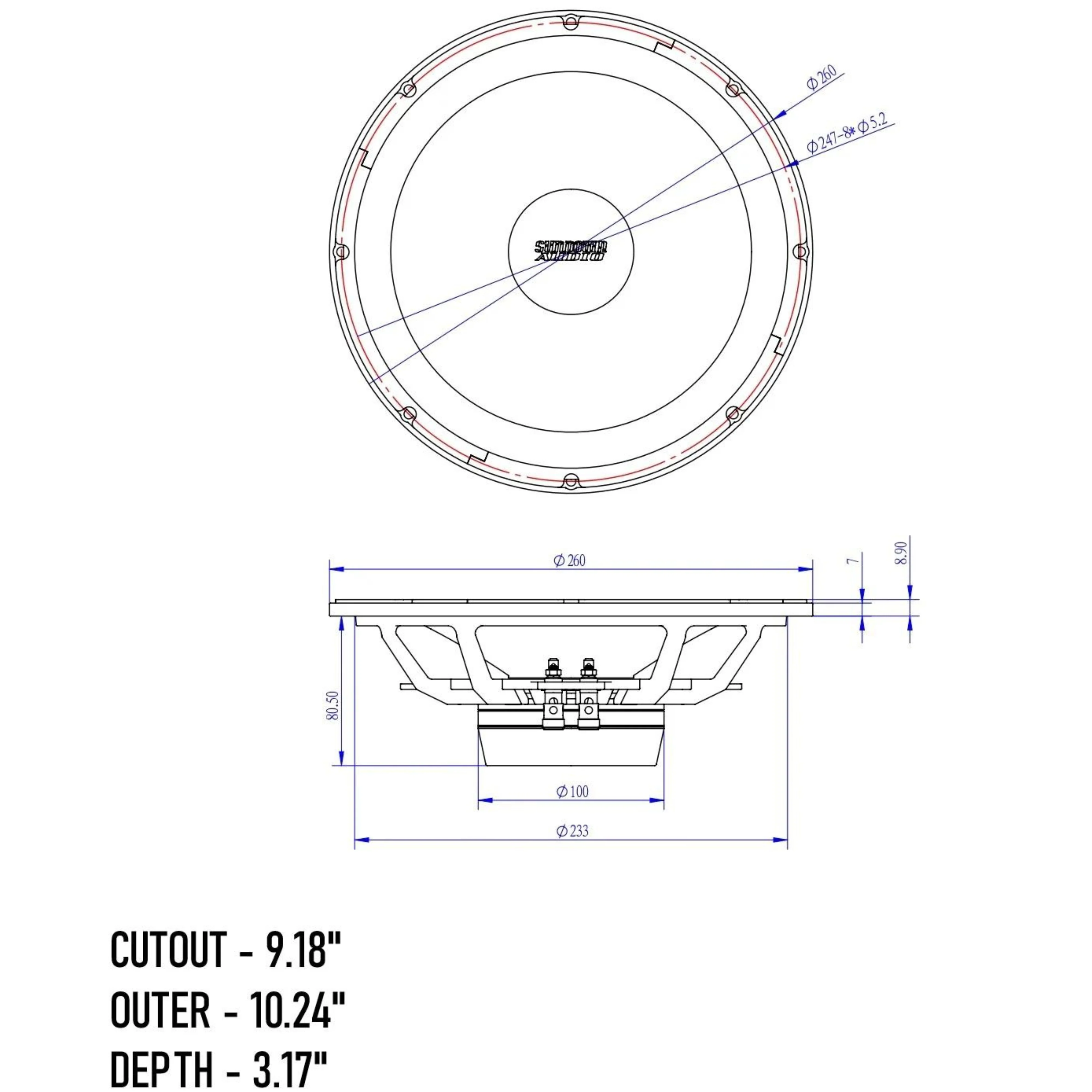 Sundown Audio Neo Pro v.4 10" 160W RMS 4-Ohm Mid-Range Speaker / NEOPRO-V4-10-4 - Image 8