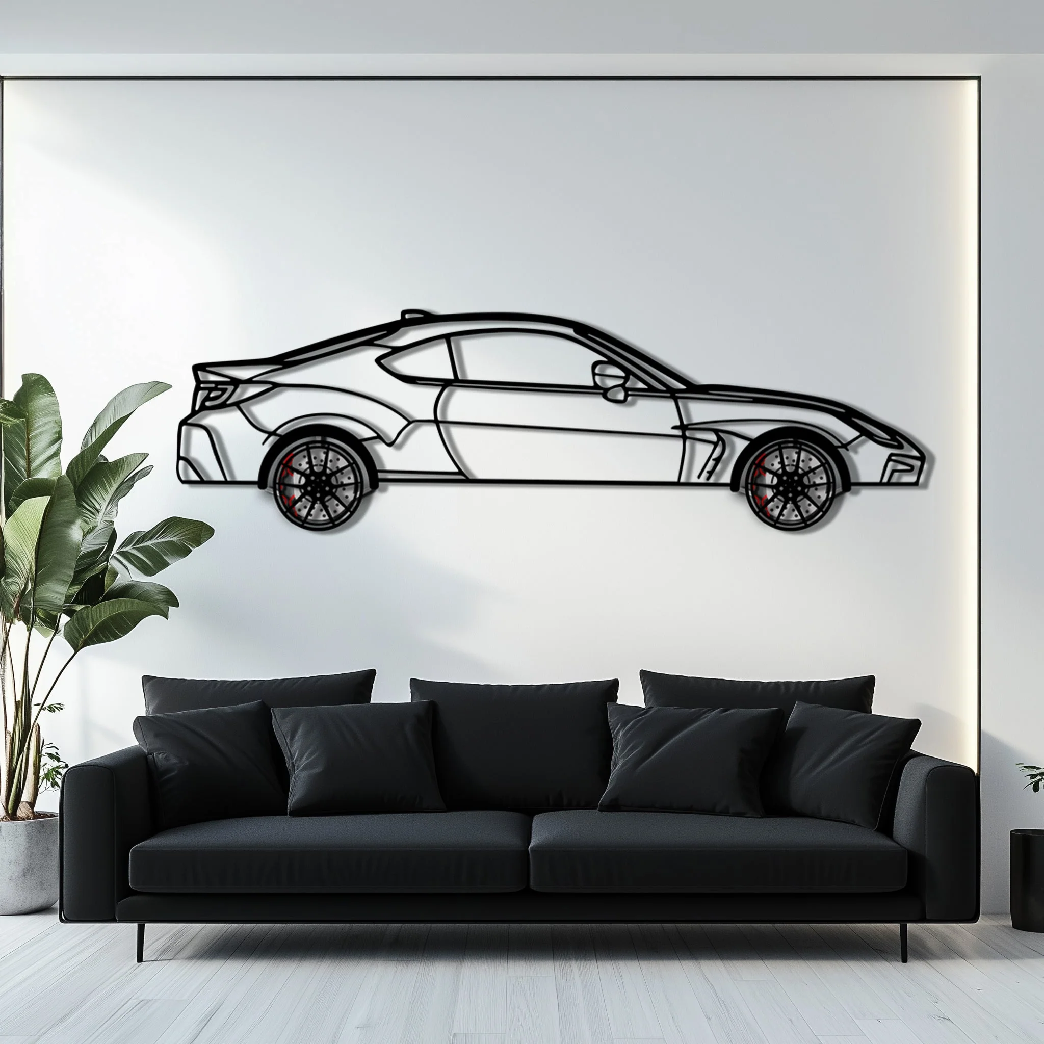 Toyota GR86 Metal Car Wall Art with Rotating Wheels - Modern JDM Sports Coupe Silhouette - Interactive Automotive Wall Decor - KAFMEKA157 - Image 8