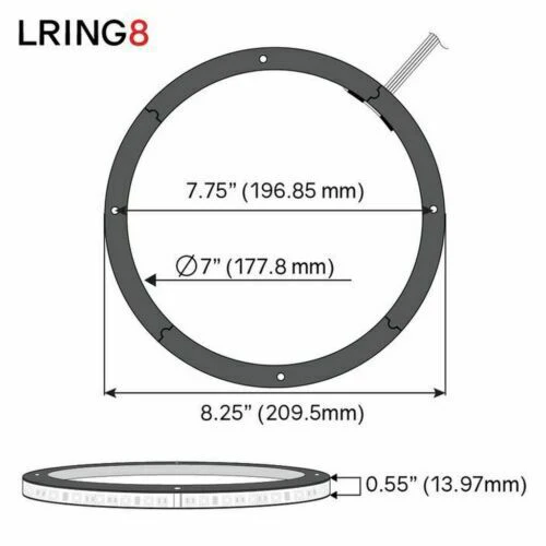 1x Universal Vision 8" LED RGB Speaker Light Ring LRING8 DS18 - Image 8