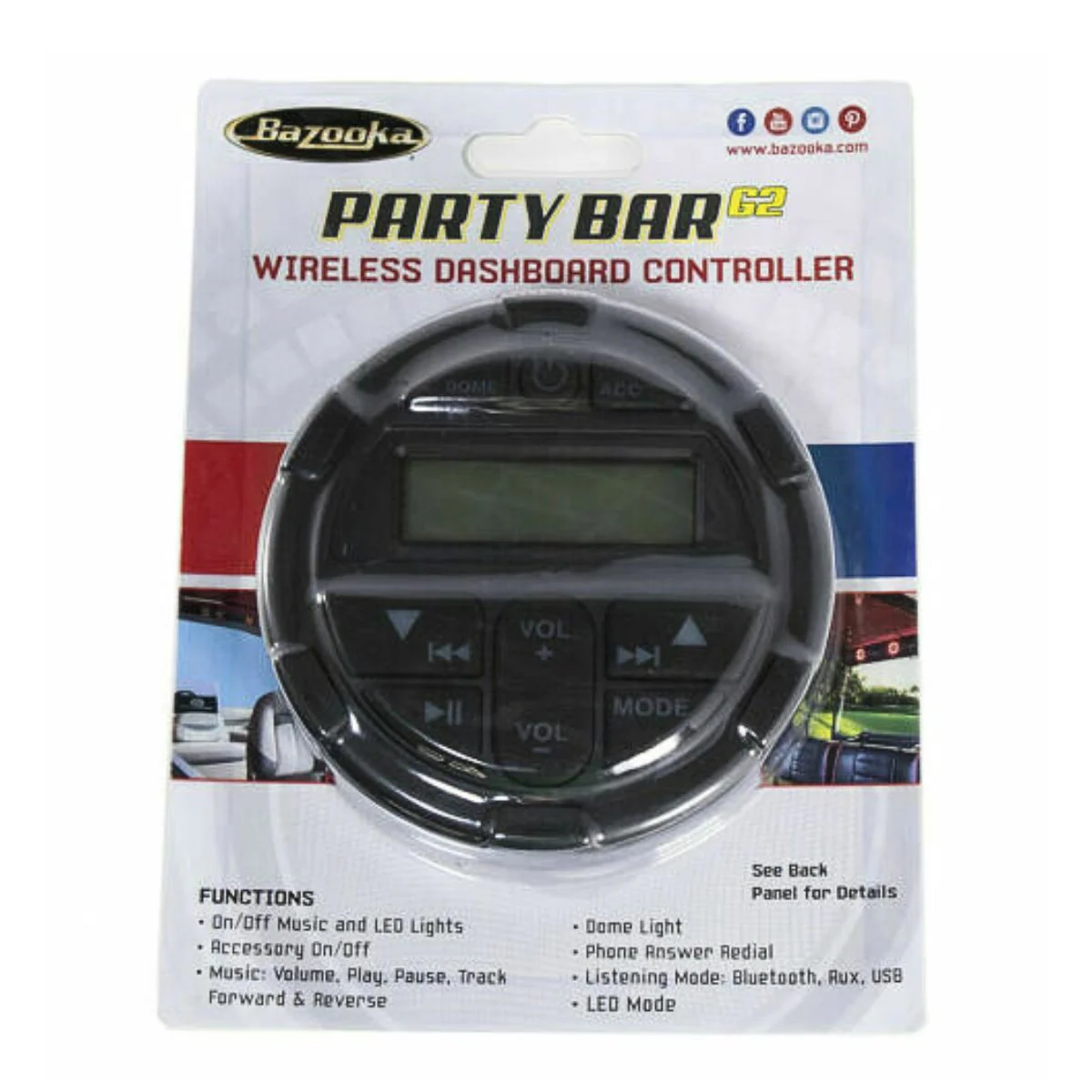 Bazooka G2 Wireless Dash Controller for Off-Road BT Party Bar Sound Systems - Image 4