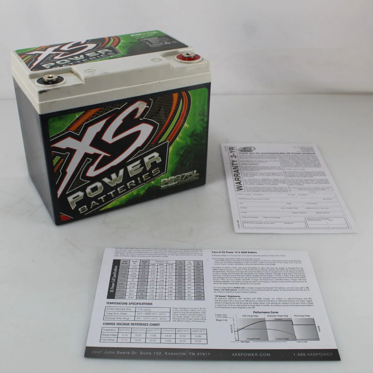 XS Power 12V BCI U1R 2000W 2100 Amps AGM Starting Battery PS975L OPEN BOX
