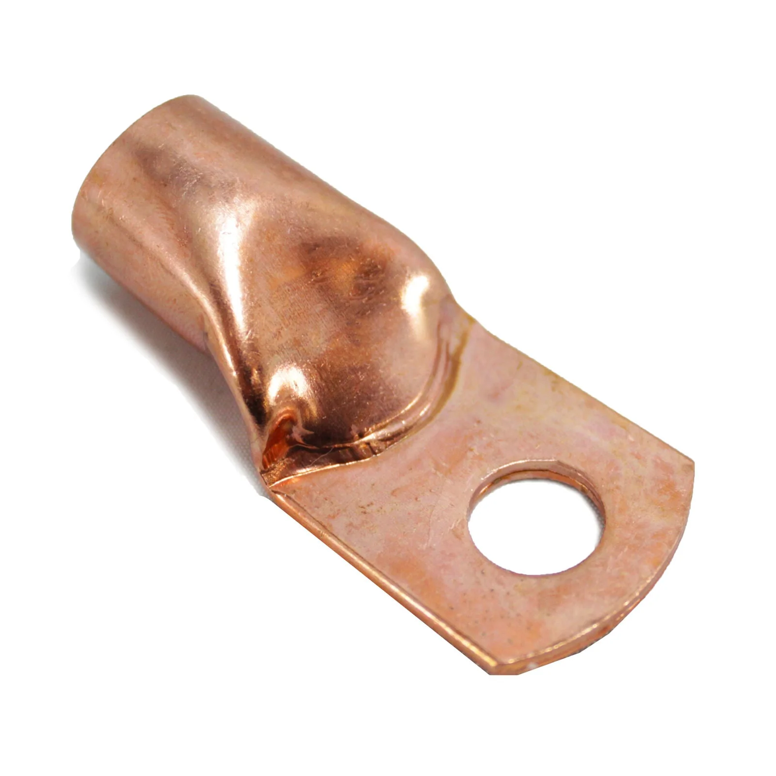 XS Power 1/0 Gauge Copper Lug Terminal Rings with Red Heat Shrink Wrap RT0G-RD - Image 2